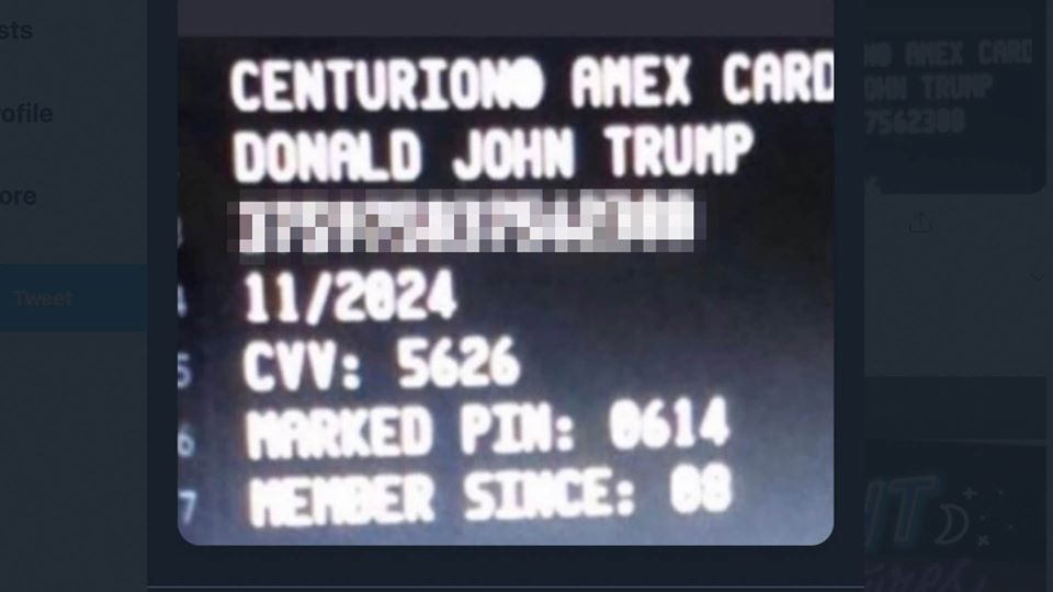 Donald Trump Credit Card Info Leaked Online The Credit Shifu